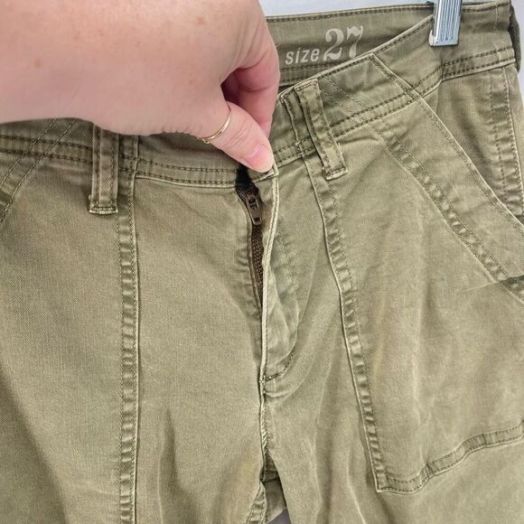 J. Crew Womens Chino Pants Cotton Stretch Slash Pocket Tapered Leg Army Green - Picture 8 of 10